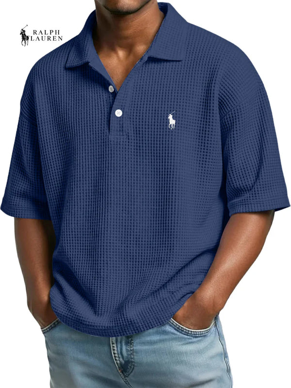 Men’s Premium Waffle Knit Polo Shirt