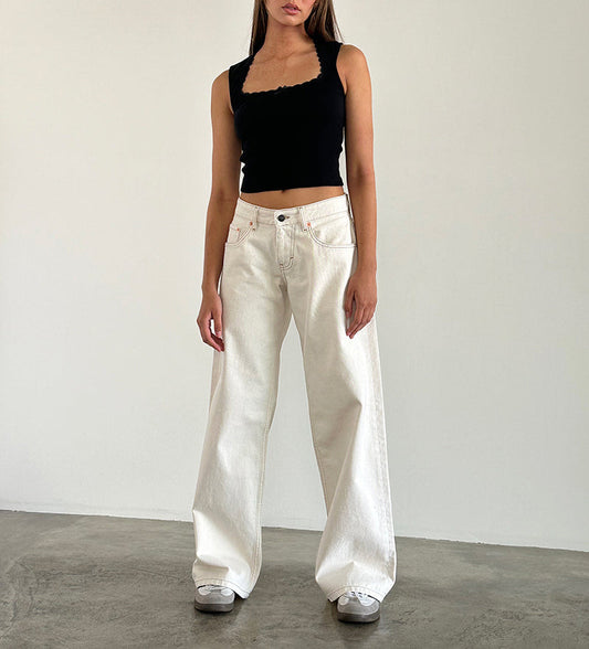 Low-Rise Straight Leg Jeans