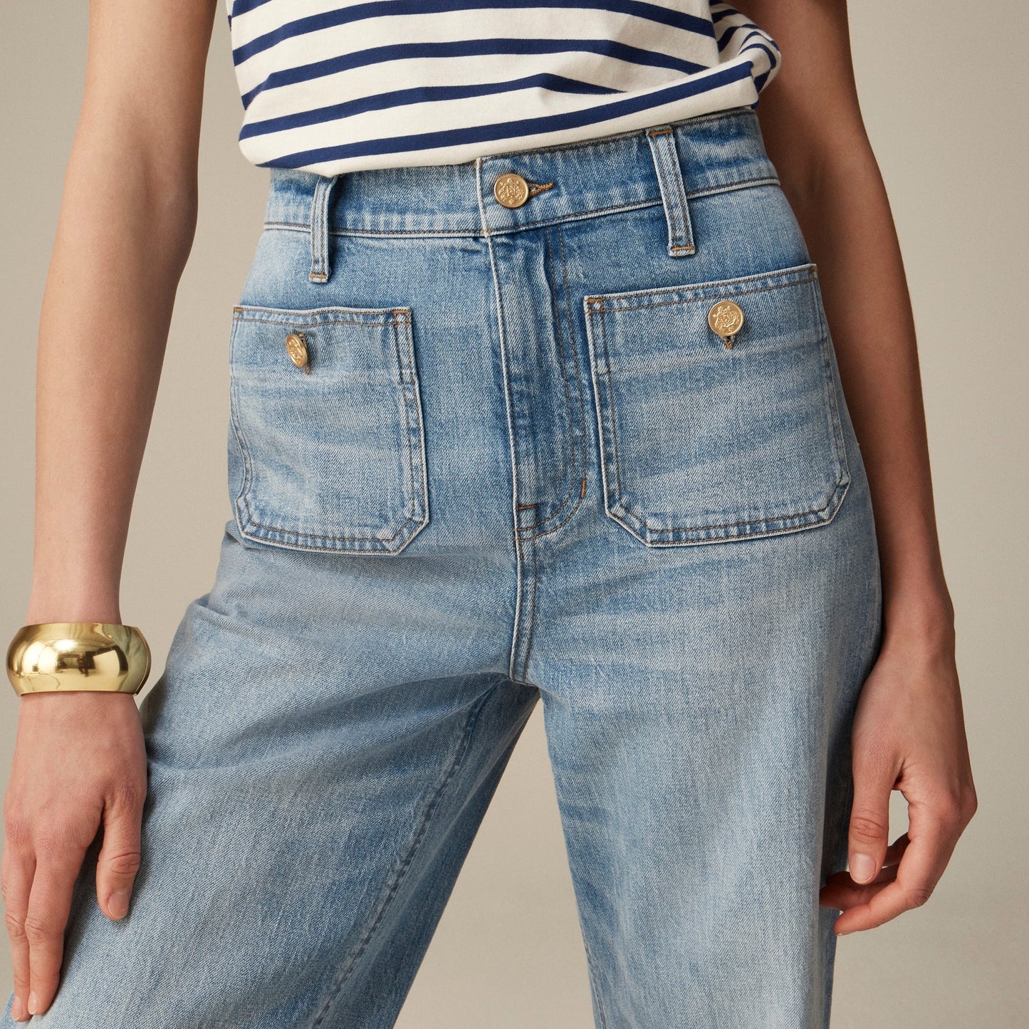 Loose, wide-leg jeans, sailor pants