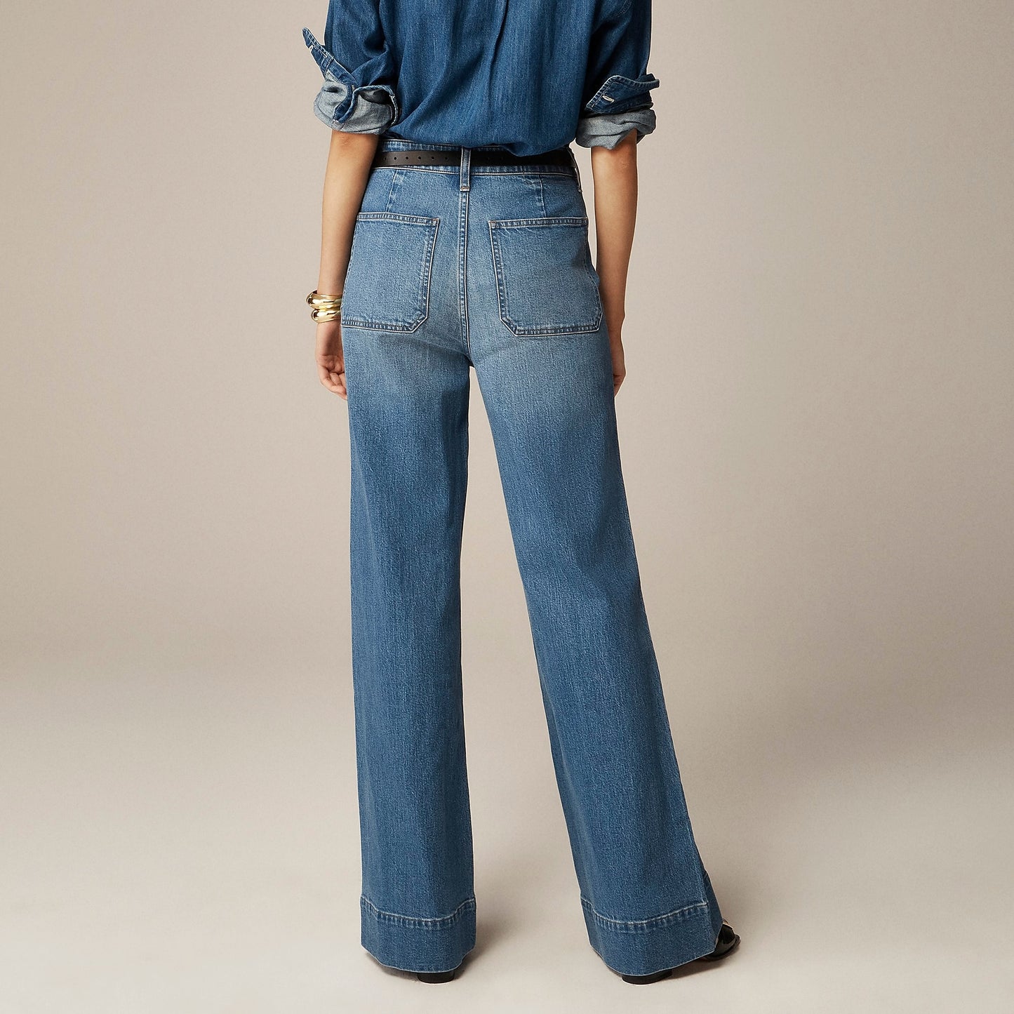 Loose, wide-leg jeans, sailor pants