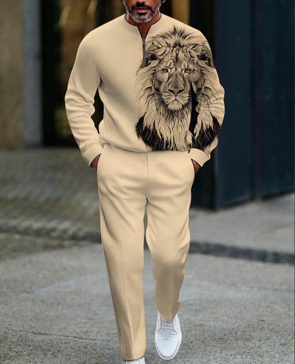Men’s Modern Graphic Quarter-Zip Tracksuit Set