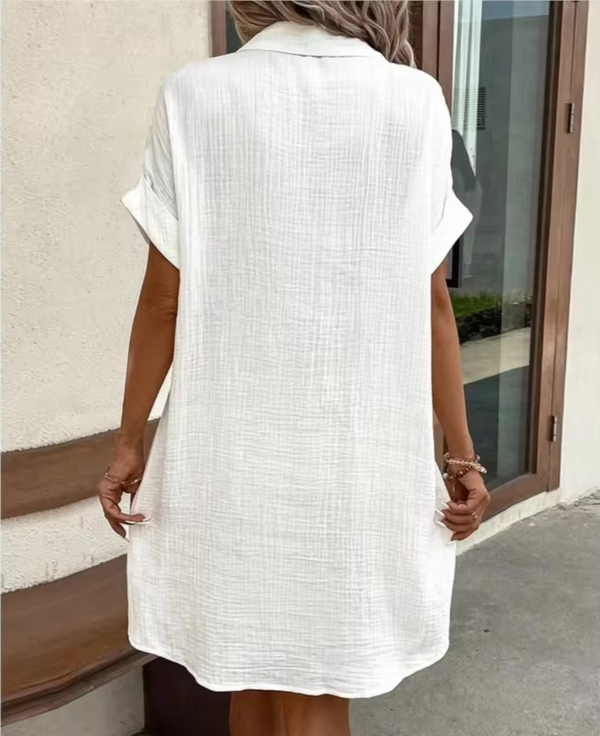 Breezy Linen Button Shirt Dress