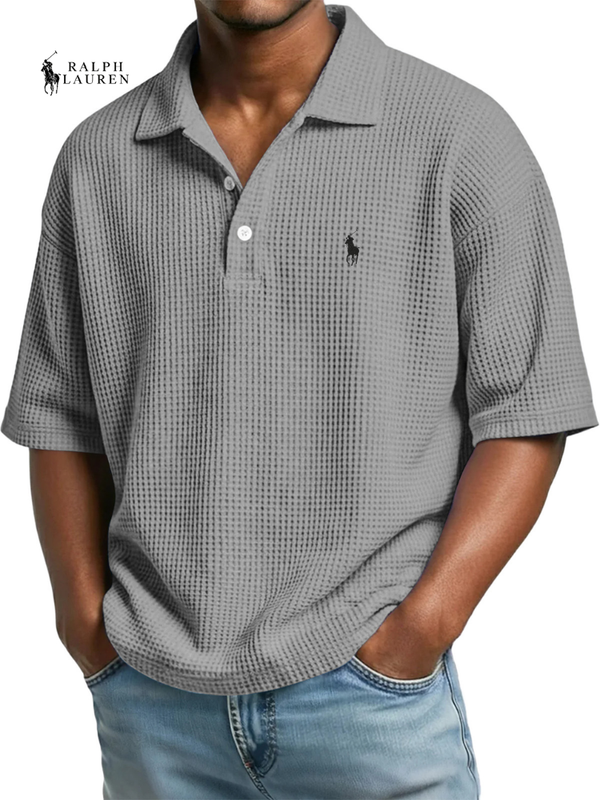 Men’s Premium Waffle Knit Polo Shirt