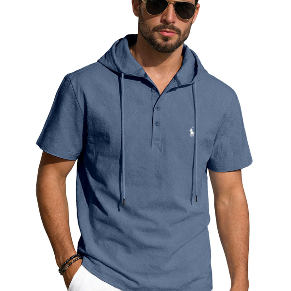 Men’s Hooded Polo Shirt – Breathable, Lightweight & Effortlessly Stylish