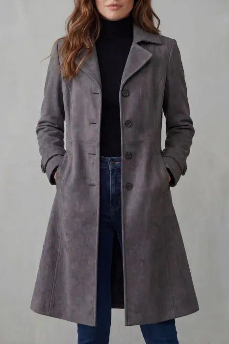 Signature Longline Faux Suede Coat