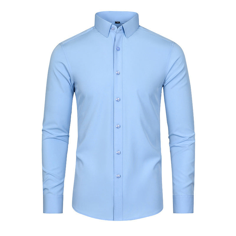 Men's Silky Wrinkle Resistant Solid Color Stretch Shirt🔥💕(BUY 2 FREE SHIPPING)