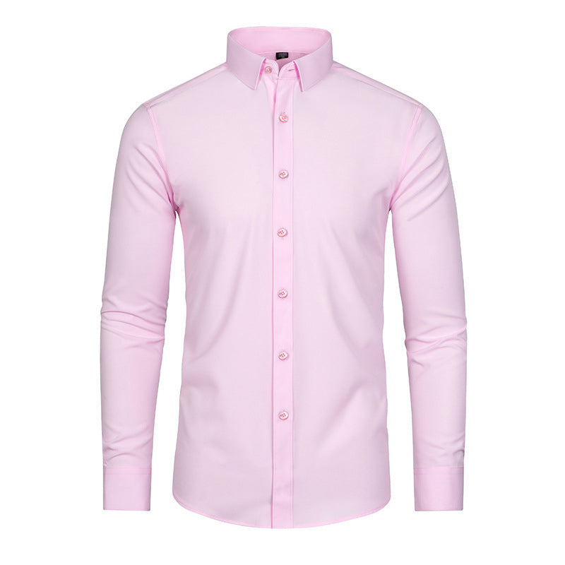 Men's Silky Wrinkle Resistant Solid Color Stretch Shirt🔥💕(BUY 2 FREE SHIPPING)